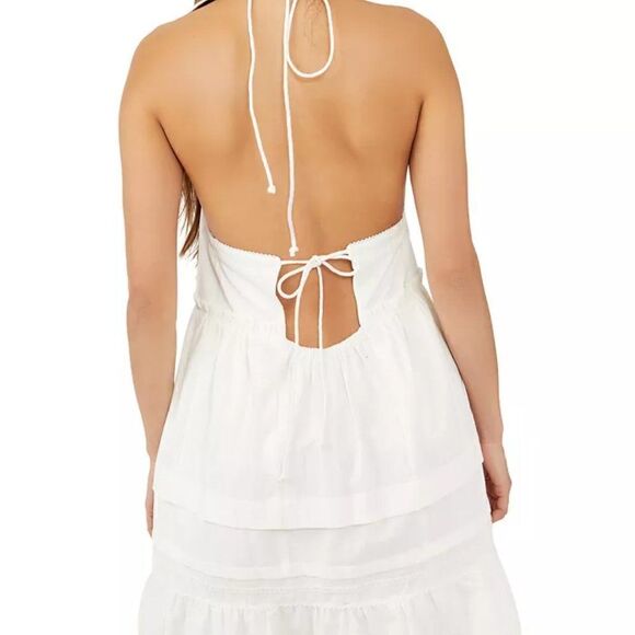 Free People Cotton Desert Days Mini Dress- White - Size L- NWT - Picture 2 of 8